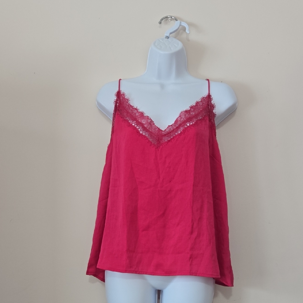 Banana Republic Women's Fuchsia Lace Trim Camisole